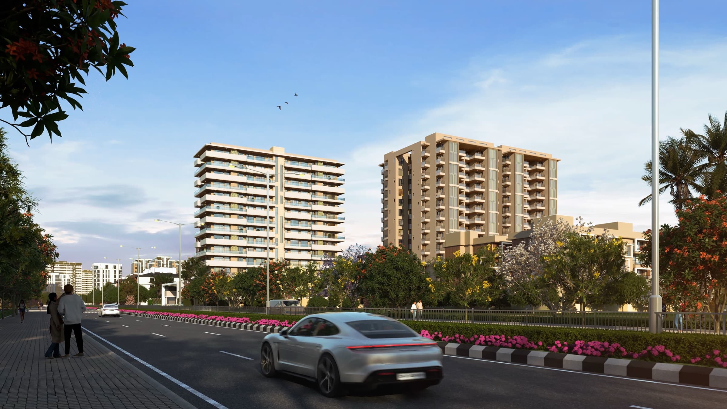 Golden Era Homes — the towers on the boulevard by day