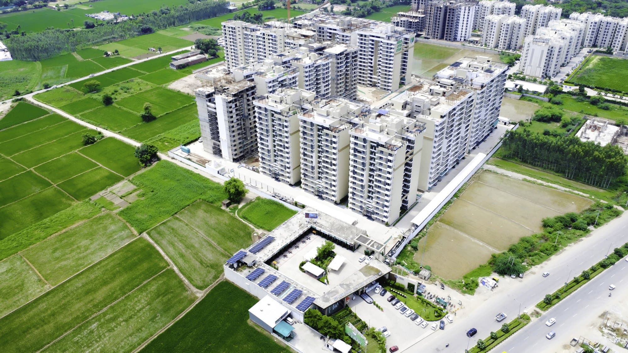 Green Lotus Utsav — aerial view of the green development